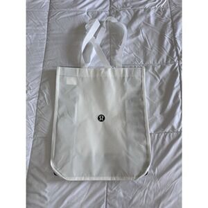 Lululemon Reusable Bag Tote Snap Closure White And Black New